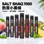 鯊克 SALT SHAQ 7000口小黑條 拋棄式電子煙｜多款果香冰爽口味 8ml大容量 1.0Ω霧化芯